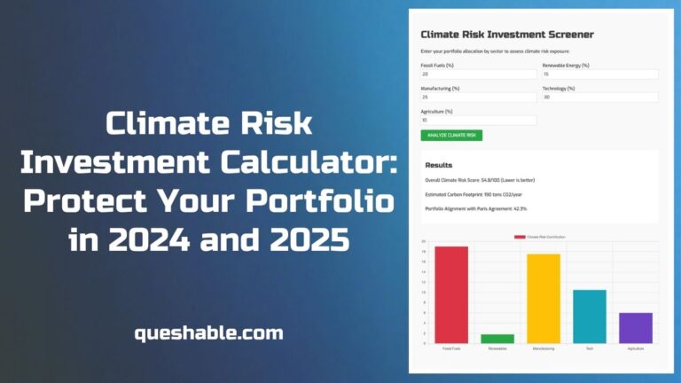 Climate Risk Investment Calculator: Protect Your Portfolio in 2024 and 2025